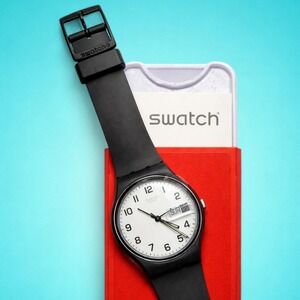 New Black Swatch Once Again White Dial 34mm Watch